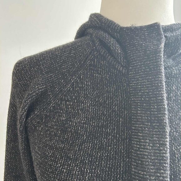 Oakley Women’s Charcoal Cotton-Wool Hooded Zip Knit Cardigan w/ Snap-Tab – US S - Picture 10 of 11